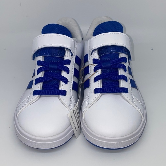 Adidas Kids’ Grand Court 2.0 Sneakers Size 11.5K White/Blue - Picture 6 of 14